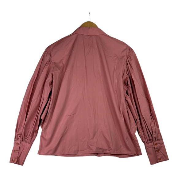 Zara Frilled‎ Poplin Oversized Button Down Shirt Size XS - Picture 3 of 4